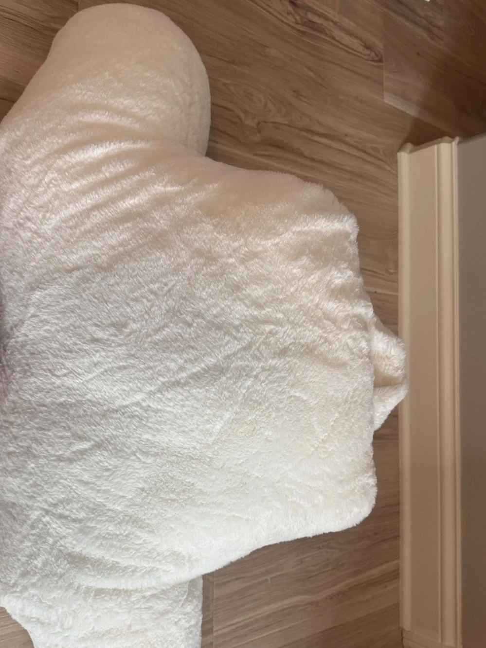 Cream Plush Armrest Pillow - Soft Support